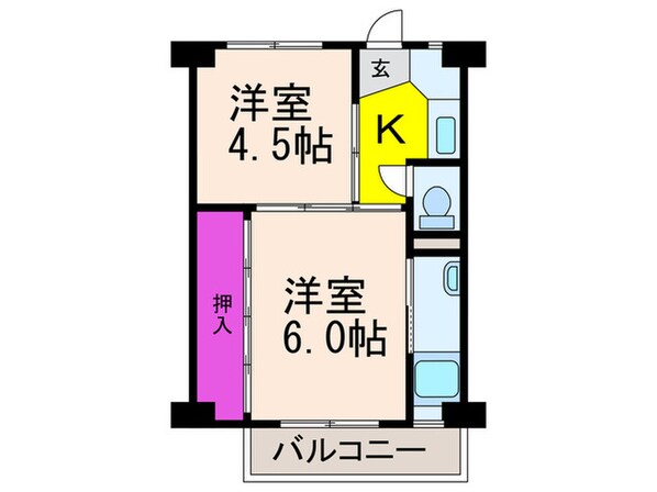 ビレッジハウス西町3号棟の物件間取画像